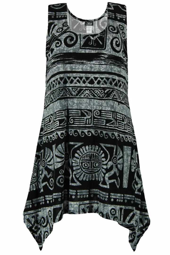 Tops Jostar Women's HIT Side Drop Tank Tunic Plus Print, 230HT-TXP-W901