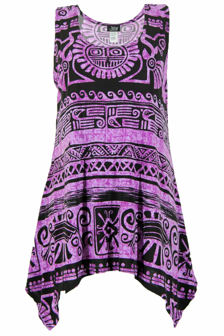 Tops Jostar Women's HIT Side Drop Tank Tunic Plus Print, 230HT-TXP-W901