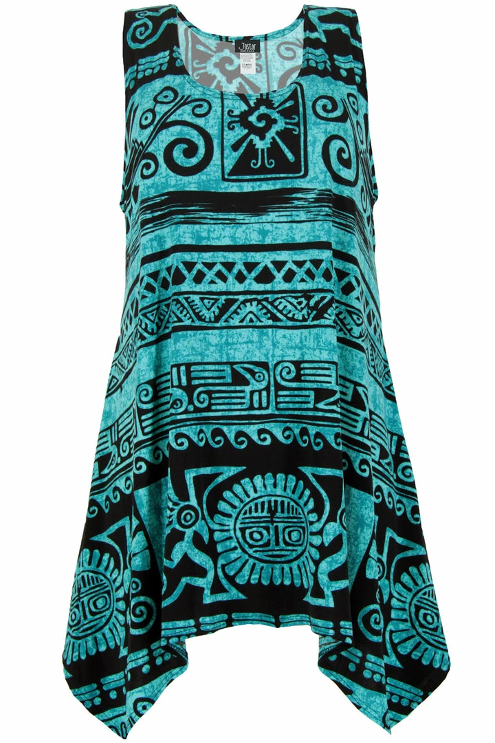Tops Jostar Women's HIT Side Drop Tank Tunic Plus Print, 230HT-TXP-W901