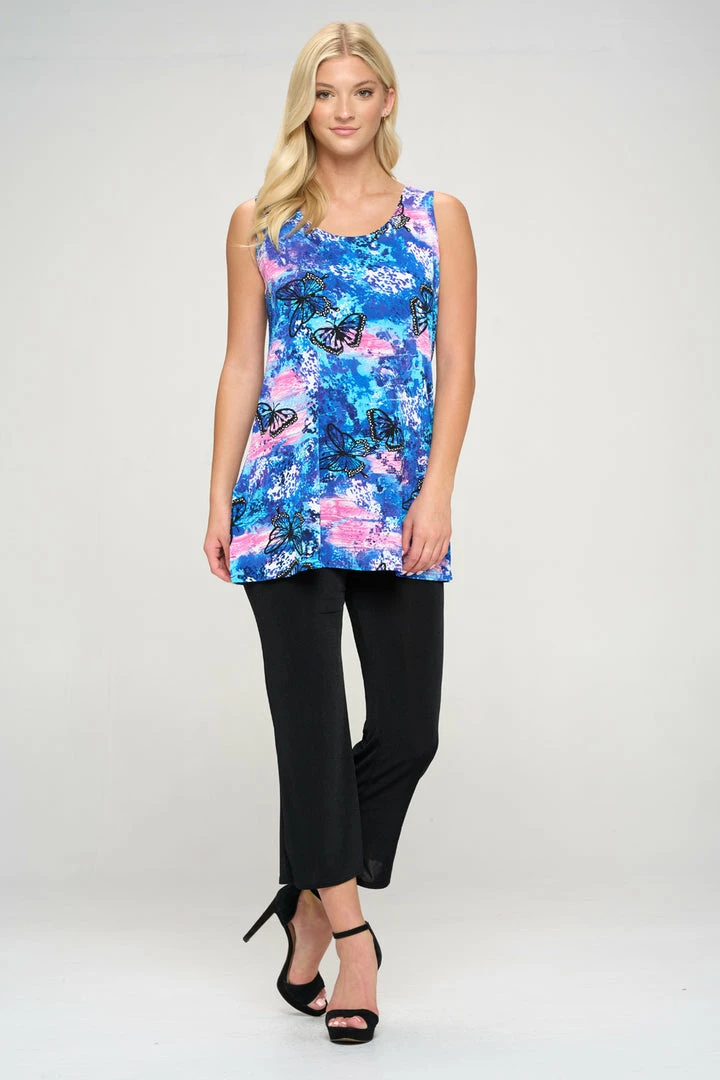 Jostar Women's Stretchy Vented Tunic Tank Top Plus Print, 241BN-TXP-W305
