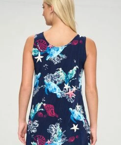 Jostar Women's Stretchy Vented Tunic Tank Top Sleeveless Print-241BN-TRP1-W310
