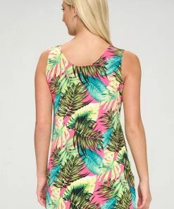 Jostar Women's Stretchy Vented Tunic Tank Top Sleeveless Print-241BN-TRP1-W311