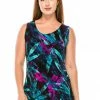 Jostar Women's Stretchy Vented Tunic Tank Top Sleeveless Print-241BN-TRP1-W101 Tops