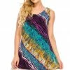 Tops Jostar Women's Stretchy Vented Tunic Tank Top Plus Print, 241BN-TXP-W182