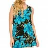 Tops Jostar Women's Stretchy Vented Tunic Tank Top Plus Print, 241BN-TXP-W683