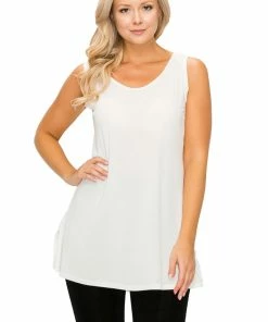 Jostar Tops Stretch Vented Tunic Tank Sleeveless-241BN-TRS1