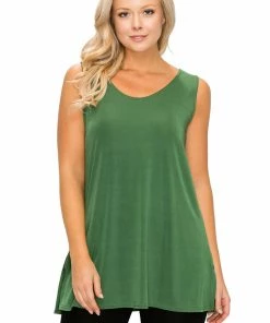 Jostar Tops Stretch Vented Tunic Tank Sleeveless-241BN-TRS1