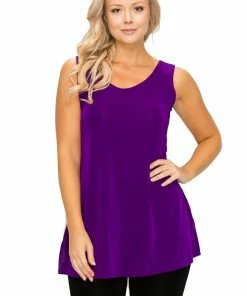 Jostar Tops Stretch Vented Tunic Tank Sleeveless-241BN-TRS1