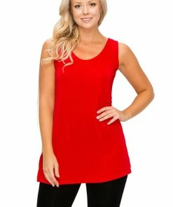 Jostar Tops Stretch Vented Tunic Tank Sleeveless-241BN-TRS1