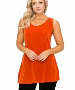 Jostar Tops Stretch Vented Tunic Tank Sleeveless-241BN-TRS1