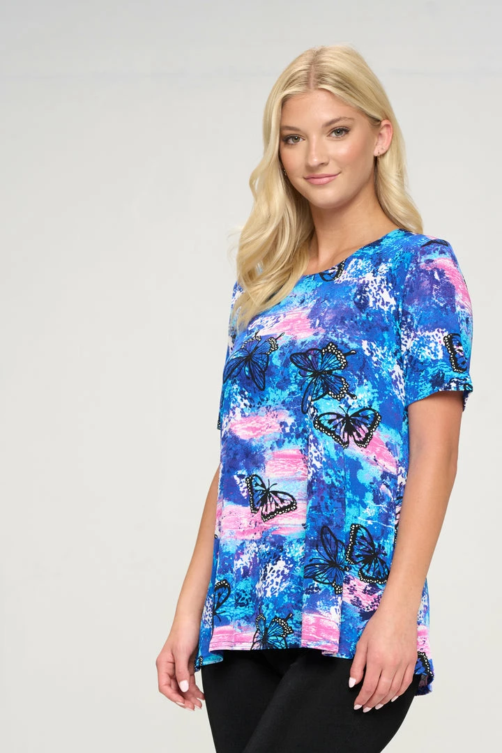 Jostar Women's Stretchy Vented Tunic Top Short Sleeve Plus, 242BN-SXP-W305