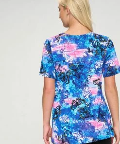 Jostar Women's Stretchy Vented Tunic Top Short Sleeve Plus, 242BN-SXP-W305