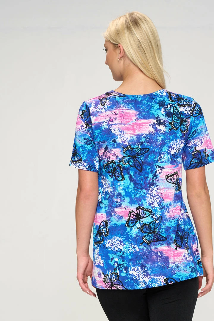 Jostar Women's Stretchy Vented Tunic Top Short Sleeve Plus, 242BN-SXP-W305