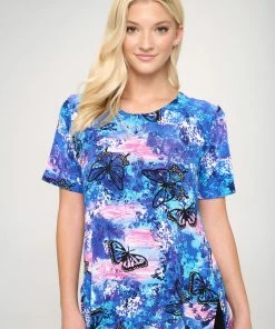 Jostar Women's Stretchy Vented Tunic Top Short Sleeve Plus, 242BN-SXP-W305