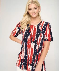 Jostar American Print Vented Top Short Sleeve-242BN-SRP1-W306