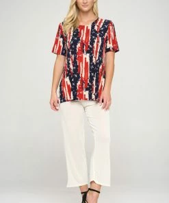 Jostar American Print Vented Top Short Sleeve-242BN-SRP1-W306