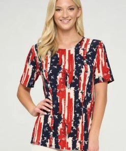 Jostar American Print Vented Top Short Sleeve-242BN-SRP1-W306