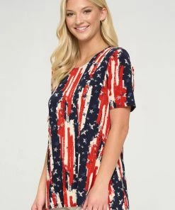 Jostar American Print Vented Top Short Sleeve-242BN-SRP1-W306