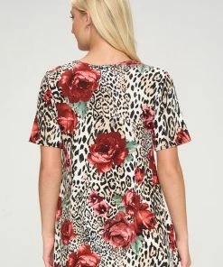 Jostar Women's Stretchy Vented Tunic Top Short Sleeve Plus, 242BN-SXP-W307 Plus Size