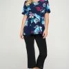 Tops Jostar Women's Stretchy Vented Top Short Sleeve Printed-242BN-SRP1-W310
