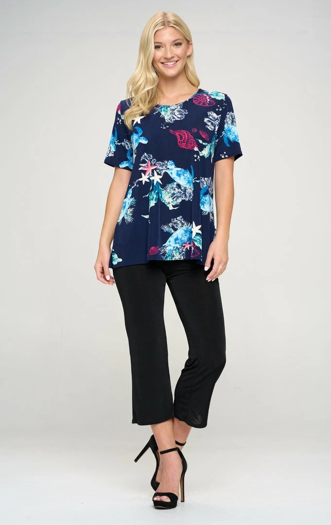 Tops Jostar Women's Stretchy Vented Top Short Sleeve Printed-242BN-SRP1-W310