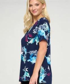 Tops Jostar Women's Stretchy Vented Top Short Sleeve Printed-242BN-SRP1-W310