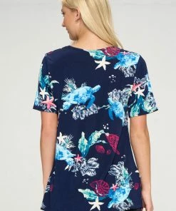 Tops Jostar Women's Stretchy Vented Top Short Sleeve Printed-242BN-SRP1-W310