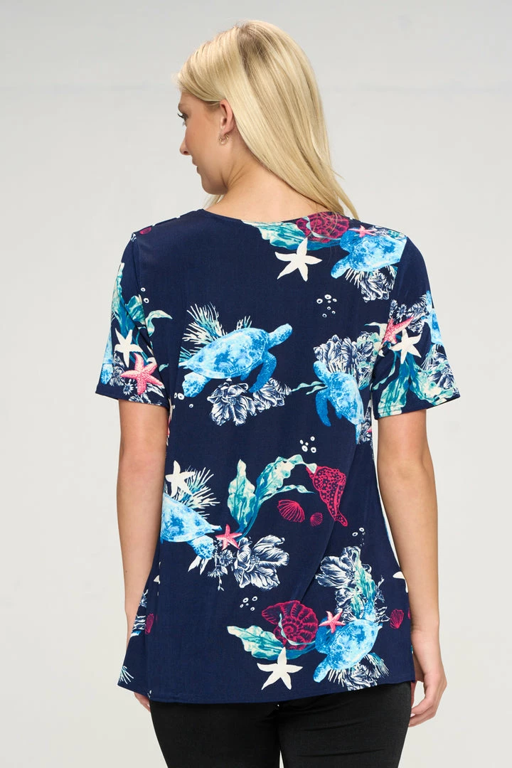 Tops Jostar Women's Stretchy Vented Top Short Sleeve Printed-242BN-SRP1-W310