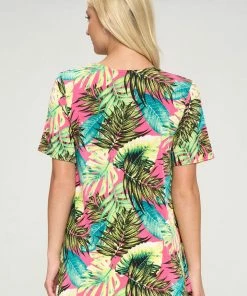 Tops Jostar Women's Stretchy Vented Top Short Sleeve Printed-242BN-SRP1-W311