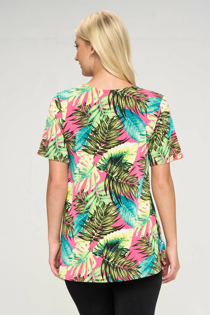 Tops Jostar Women's Stretchy Vented Top Short Sleeve Printed-242BN-SRP1-W311