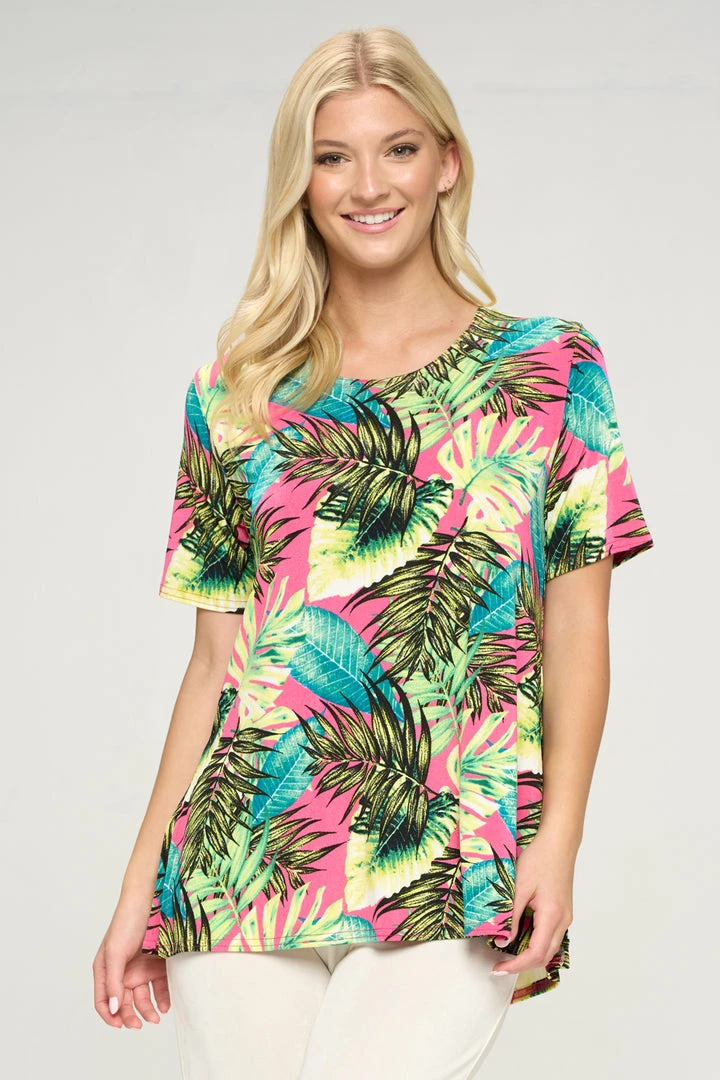 Tops Jostar Women's Stretchy Vented Top Short Sleeve Printed-242BN-SRP1-W311