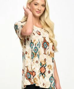 Plus Size Jostar Women's Stretchy Vented Tunic Top Short Sleeve Plus, 242BN-SXP-W317