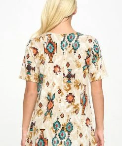 Plus Size Jostar Women's Stretchy Vented Tunic Top Short Sleeve Plus, 242BN-SXP-W317