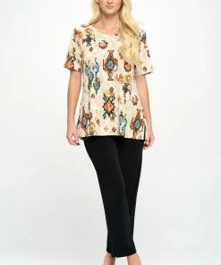 Plus Size Jostar Women's Stretchy Vented Tunic Top Short Sleeve Plus, 242BN-SXP-W317