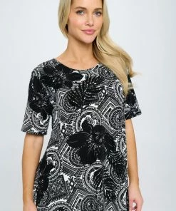Jostar Tops Stretchy Vented Top Short Sleeve Printed, 242BN-SRP1-W325