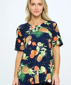 Jostar Online Stretchy Vented Top Short Sleeve Printed, 242BN-SRP1-W327 Tops