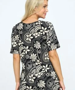 Jostar Online Stretchy Vented Top Short Sleeve Printed, 242BN-SRP1-W328
