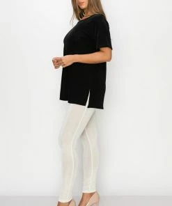 Plus Size Jostar Women's Stretchy Vented Tunic Top Short Sleeve Plus - 242BN-SXS1