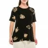 Jostar Women's Stretchy Vented Top Short Sleeve Printed-242BN-SRP1-W036