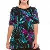 Tops Jostar Women's Stretchy Vented Top Short Sleeve Printed-242BN-SRP1-W101