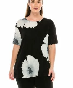 Jostar Women's Stretchy Vented Top Short Sleeve Printed-242BN-SRP1-W113 Tops