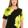 Jostar Women's Stretchy Vented Top Short Sleeve Printed-242BN-SRP1-W113 Tops