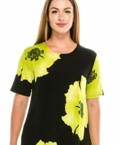 Jostar Women's Stretchy Vented Top Short Sleeve Printed-242BN-SRP1-W113 Tops