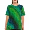 Jostar Women's Stretchy Vented Top Short Sleeve Printed-242BN-SRP1-W182