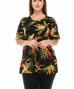 Jostar Online Jostar Women's Stretchy Vented Tunic Top Short Sleeve Plus, 242BN-SXP-W679 Tops