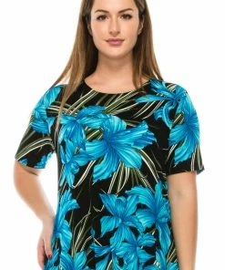 Jostar Women's Stretchy Vented Top Short Sleeve Printed-242BN-SRP1-W683 Short Sleeves