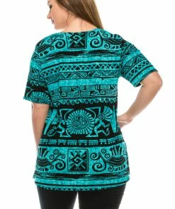 Jostar Women's Stretchy Vented Top Short Sleeve Printed-242BN-SRP1-W901 Tops