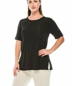 Jostar Women's Stretchy Vented Tunic Top Short Sleeve Plus, 242BN-SXP-W990
