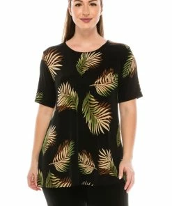 Tops Jostar Women's Stretchy Vented Tunic Top Short Sleeve Plus, 242BN-SXP-W002