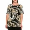 Tops Jostar Women's Stretchy Vented Tunic Top Short Sleeve Plus, 242BN-SXP-W009